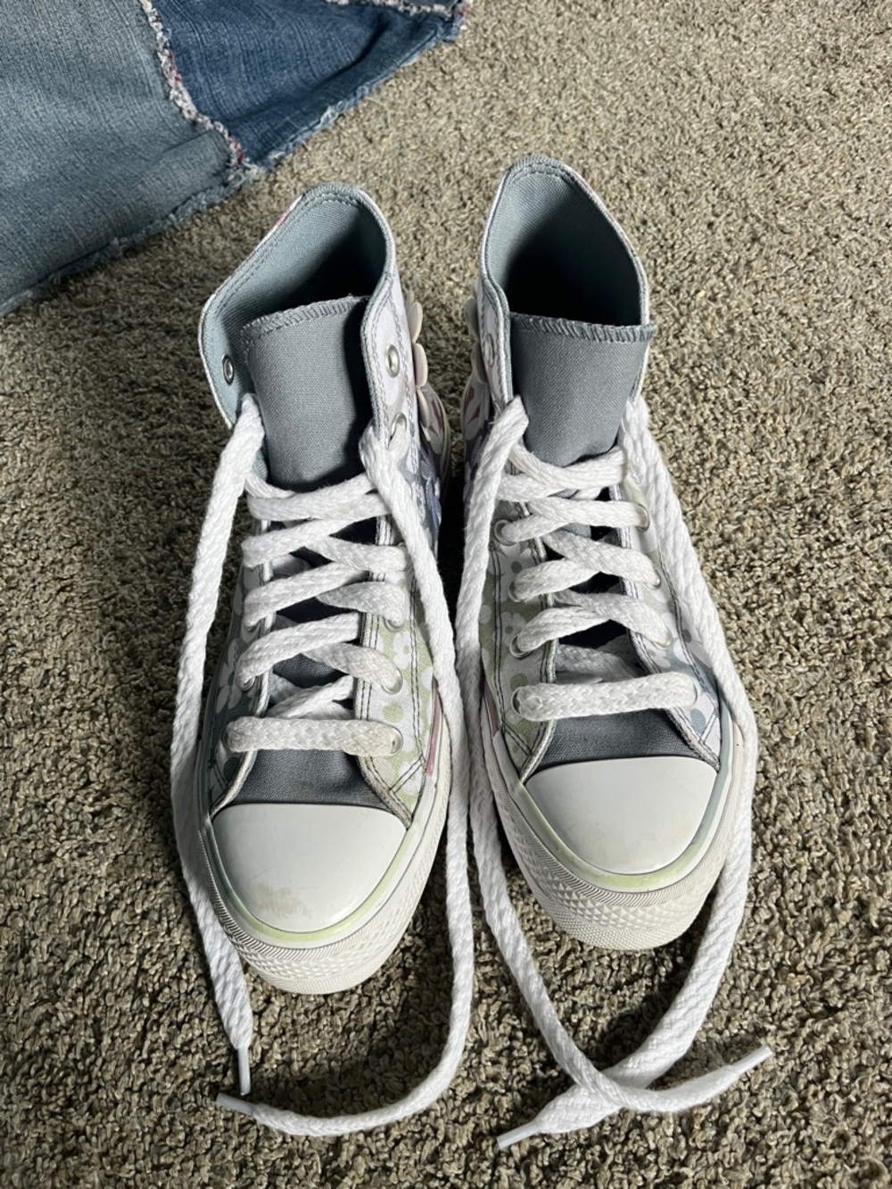 Converse Platform High-Top Floral Gradient Canvas Sneakers Women’s Size 8.5 - Picture 3 of 11